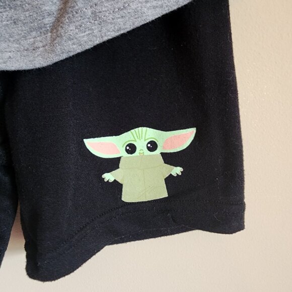 Star Wars Baby Yoda Pajamas Shorts Set Black And Grey Size 3T - Picture 6 of 7